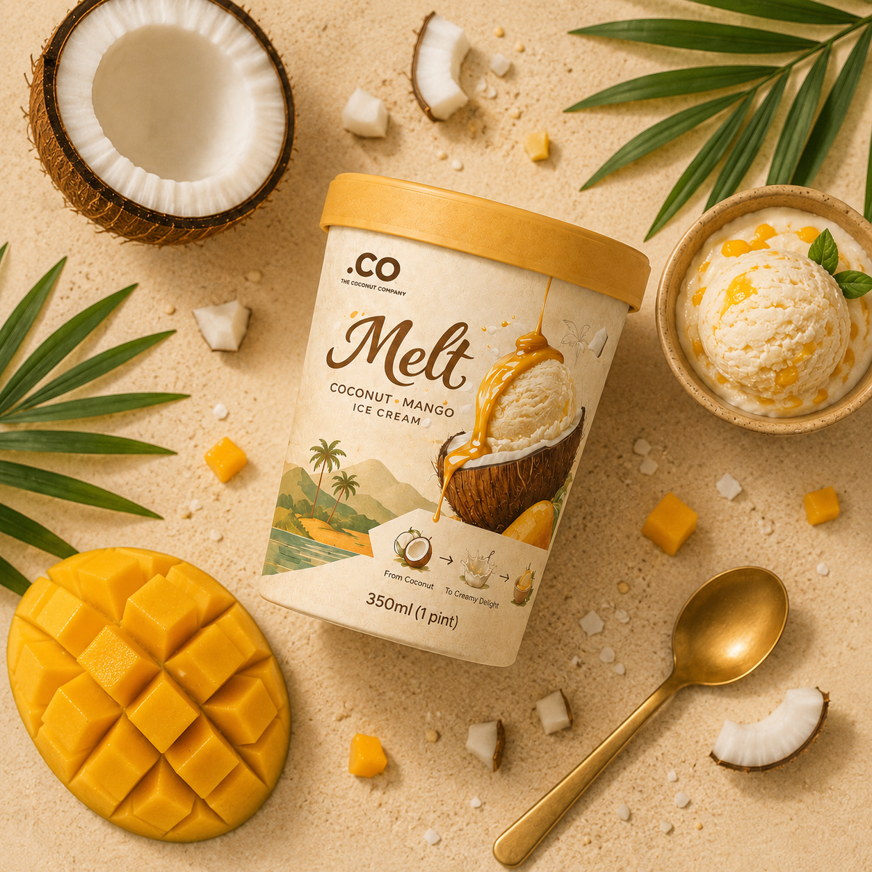 MELT.CO Mango Coconut product detail and packaging
